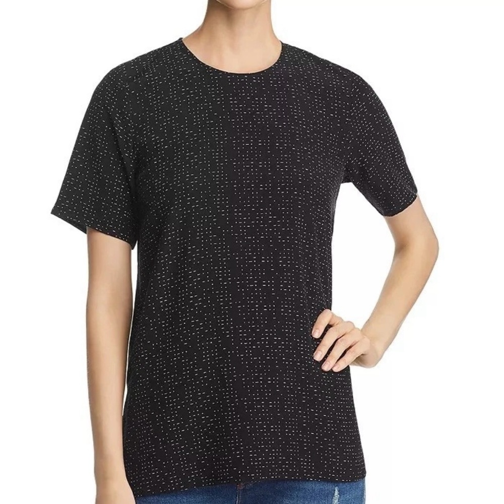 Eileen Fisher Morse Code
Print Keyhole Top Black Sz 6